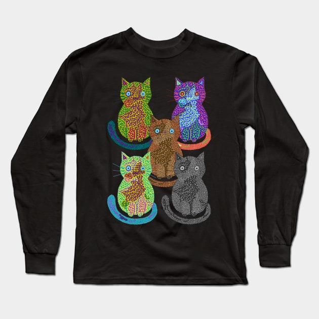Calicos - Pop Art Style Long Sleeve T-Shirt by NightserFineArts
